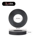 50×22×8 mm Düz Delikli Ferrit Mıknatıs - Görsel 2
