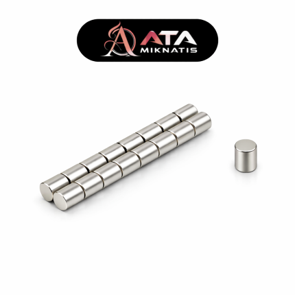 Küçük yüzeylerde güçlü tutuş sağlayan 4x3 mm neodimyum mıknatıs; devre sabitleme, montaj ve mini mekanik uygulamalara uygundur.
