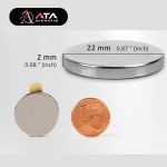 22×2mm Yuvarlak Neodyum Mıknatıs - Görsel 3